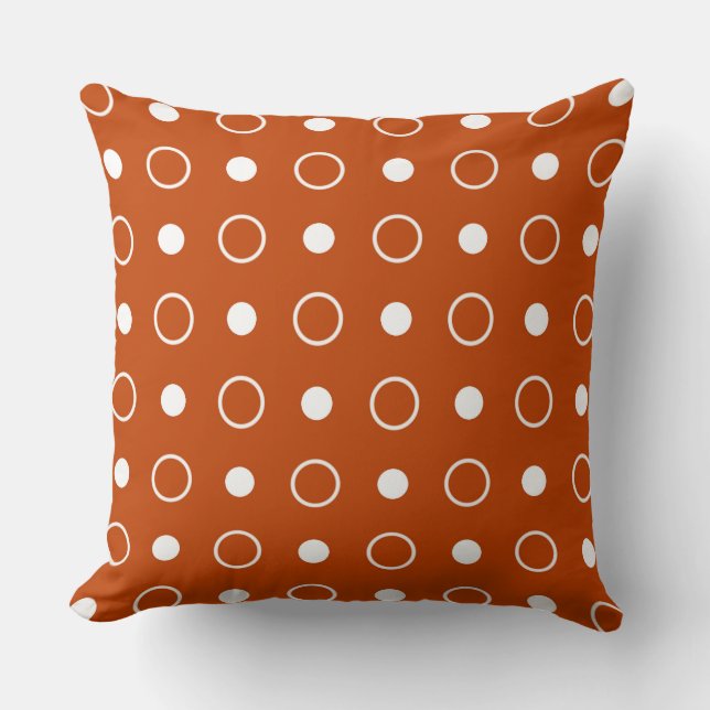 Mahogany and white dots cushion (Front)