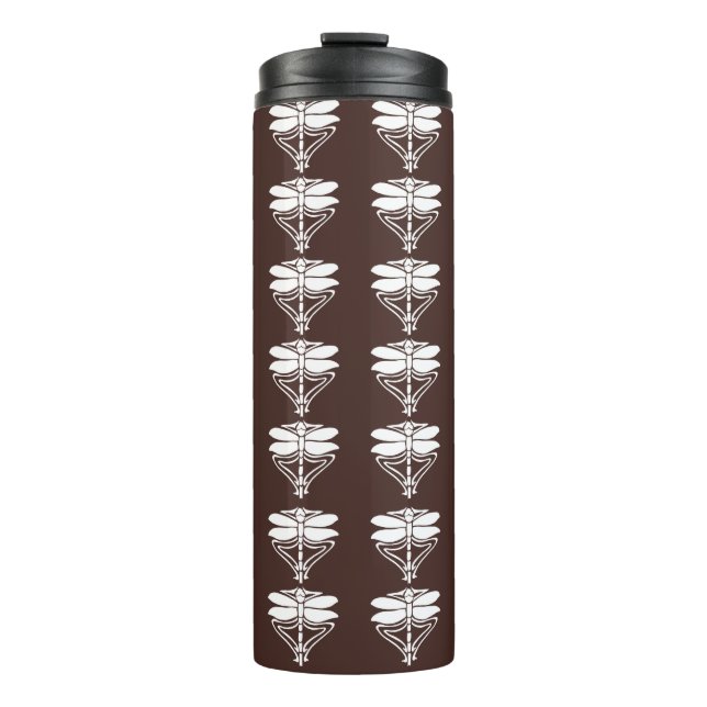 Mahogany Arts and Crafts Dragonflies Thermal Tumbler (Front)