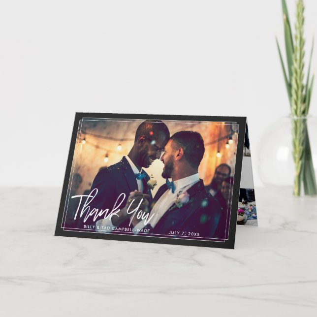 Mahogany Masculine Wedding Thank You Card (Front)