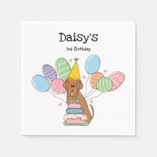 Mahogany Neapolitan Mastiff Dog Birthday Party Napkin