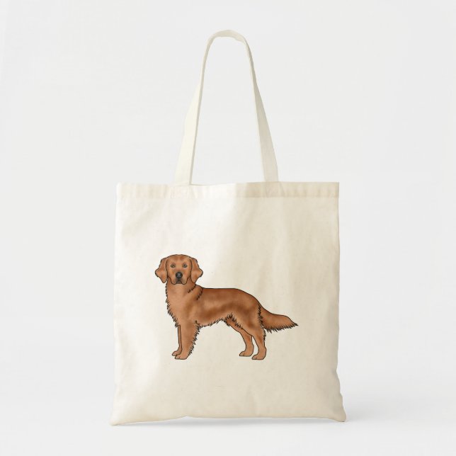 Mahogany Red Golden Retriever Cute Cartoon Dog Tote Bag (Front)