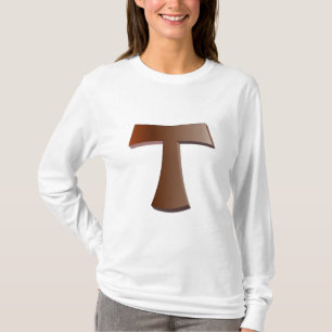 Mahogany Tau Cross and prayer T-shirt