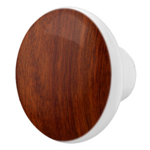 Mahogany Wood Grain Print Background Ceramic Knob