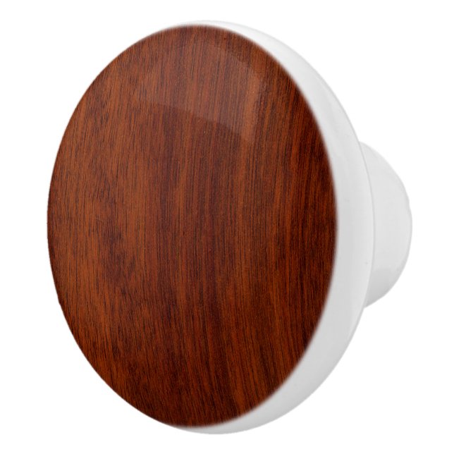 Mahogany Wood Grain Print Background Ceramic Knob (Right)
