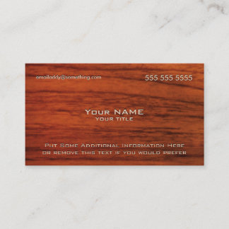 Mahogany Wood Print Business Card