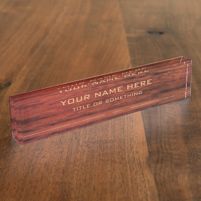 Mahogany Wood Print Nameplate (Side)