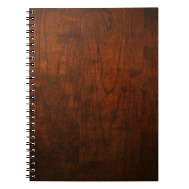 Mahogany Wood Texture Spiral Notebook (Front)