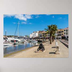 Mahon harbour and paseo maritimo - Menorca, Spain Poster