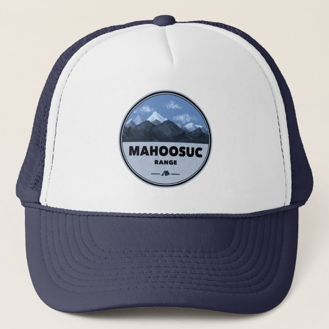 Mahoosuc Range New Hampshire Maine Camping Trucker Hat (Front)