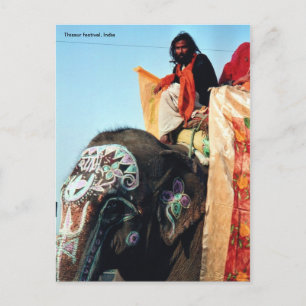 Mahoud on elephant postcard