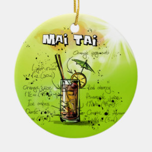 Mai Tai - Cocktail Gift Ceramic Tree Decoration