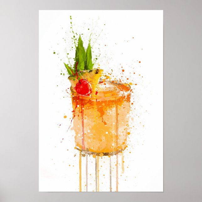 Mai Tai Cocktail Poster (Front)