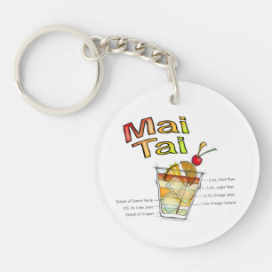 MAI TAI COCKTAIL RECIPE ART KEY RING