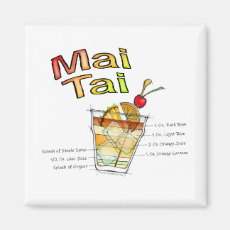 MAI TAI COCKTAIL RECIPE ART MAGNET