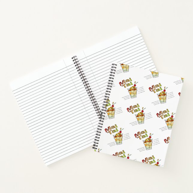 MAI TAI COCKTAIL RECIPE ART NOTEBOOK (Inside)