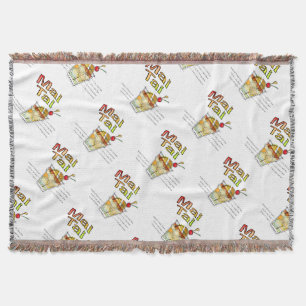 MAI TAI COCKTAIL RECIPE ART THROW BLANKET