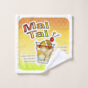 MAI TAI COCKTAIL RECIPE ART WASH CLOTH