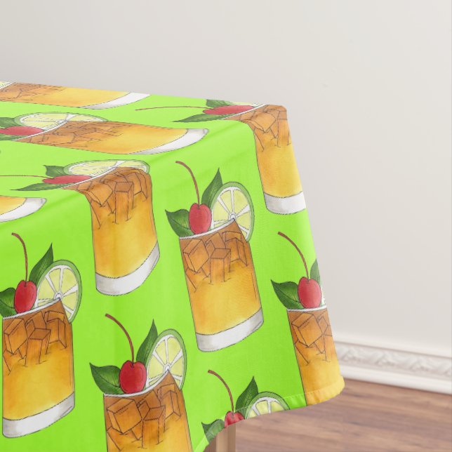 Mai Tai Hawaii Matai Hawaiian Tiki Bar Cocktail HI Tablecloth (In Situ)