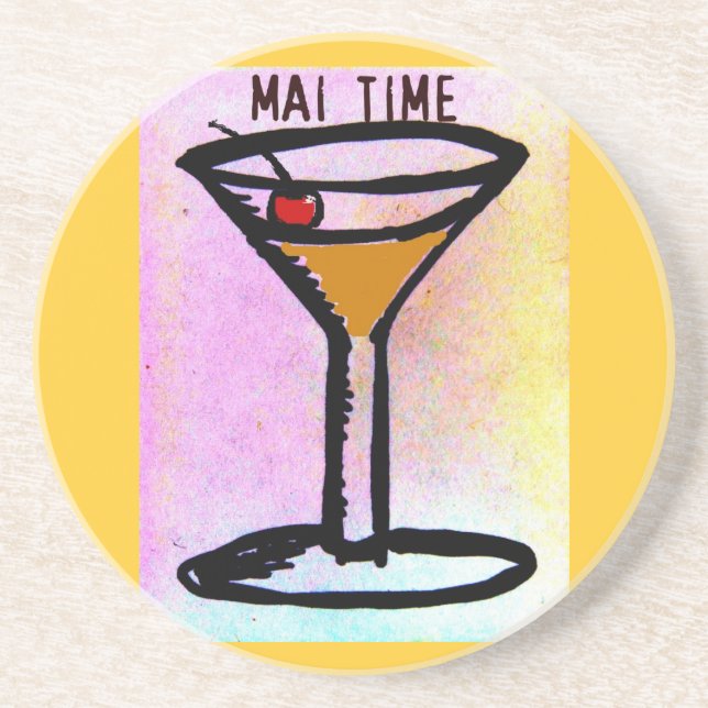 MAI TIME MAI TAI COCKTAIL PRINT COASTER (Front)