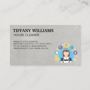 Maid and Cleaning Services   House Cleaning Business Card