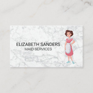 Maid Cartoon House Services Business Card