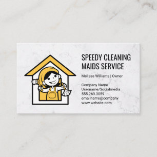 Maid Cleaner Logo Business Card