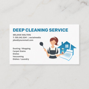 Maid Cleaning   Duster and Cleaning Spray Business Card