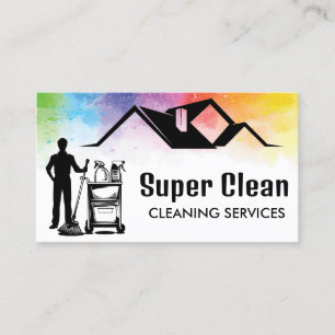 Maid Cleaning House Professional Cleaning Services Business Card