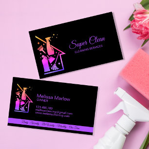 Maid Cleaning House professional Cleaning Services Business Card