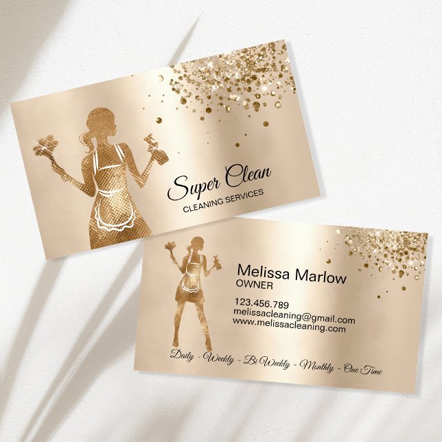 Maid Cleaning House professional Cleaning Services Business Card (Creator Uploaded)