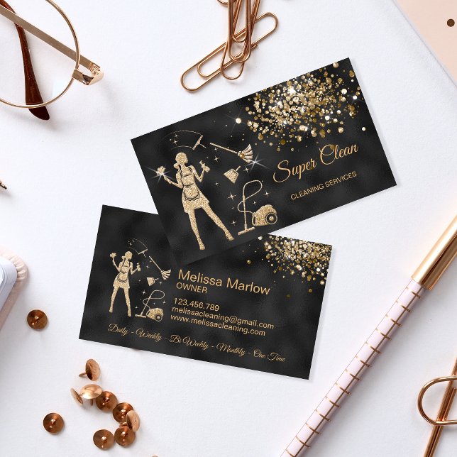 Maid Cleaning House professional Cleaning Services Business Card (Creator Uploaded)