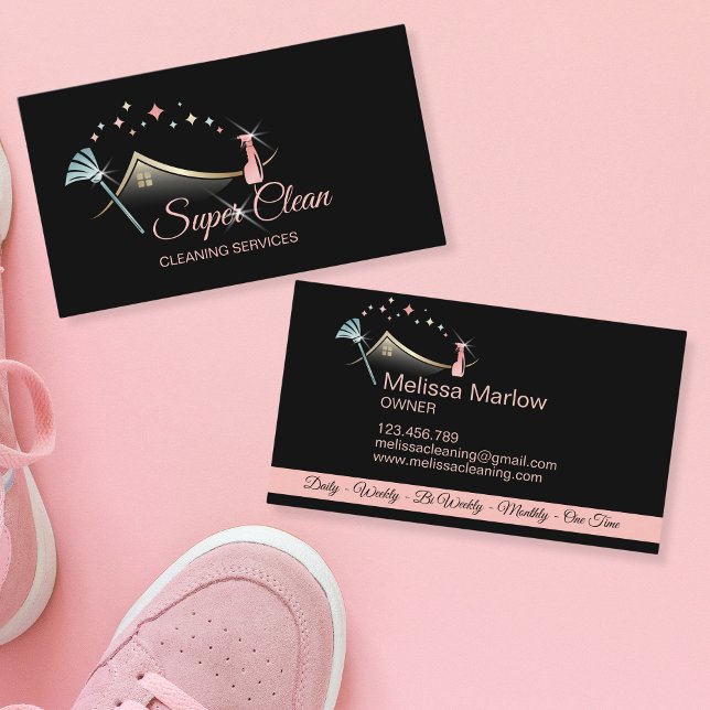 Maid Cleaning House professional Cleaning Services Business Card (Creator Uploaded)