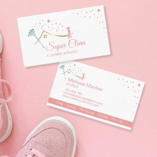 Maid Cleaning House Professional Cleaning Services Business Card