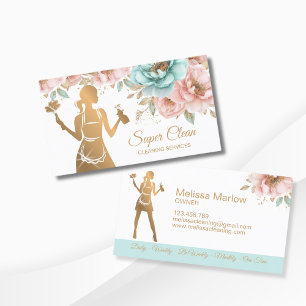 Maid Cleaning House professional Cleaning Services Business Card