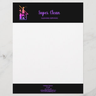 Maid Cleaning House professional Cleaning Services Custom Letterhead