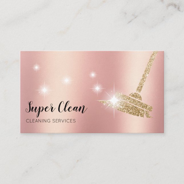 Maid Cleaning House Sparkling Business Card (Front)
