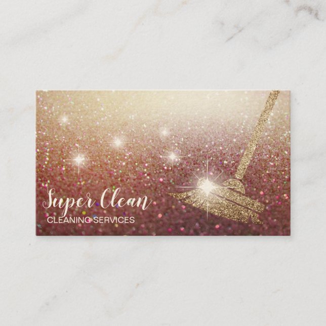 Maid Cleaning House Sparkling Business Card (Front)