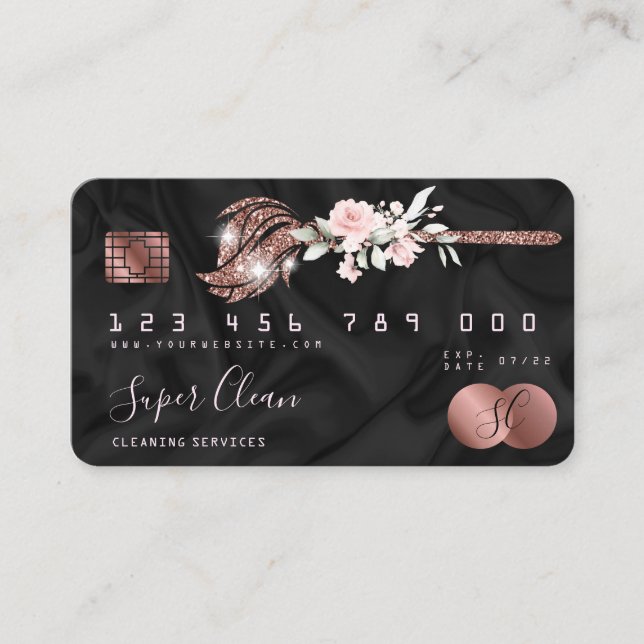 Maid Cleaning House Sparkling credit card (Front)