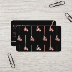 Maid Cleaning House Sparkling rose gold Business C Card