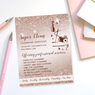 Maid Cleaning House Sparkling Rose Gold Flyer