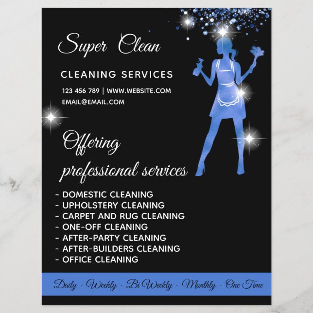 Maid Cleaning House Sparkling Rose Gold Flyer (Front)