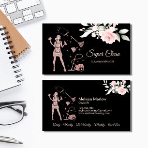 Maid Cleaning Housekeeping Office Cleaning Service Business Card