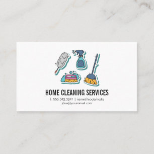 Maid Cleaning Services and Equipment Business Card