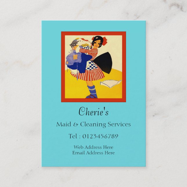 Maid & Cleaning Services Business Card (Front)