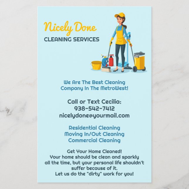 Maid Cleaning Services Flyer (Front)
