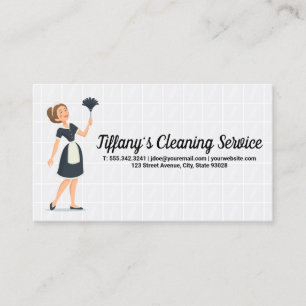 Maid Dusting Logo Bathroom Tiles Business Card