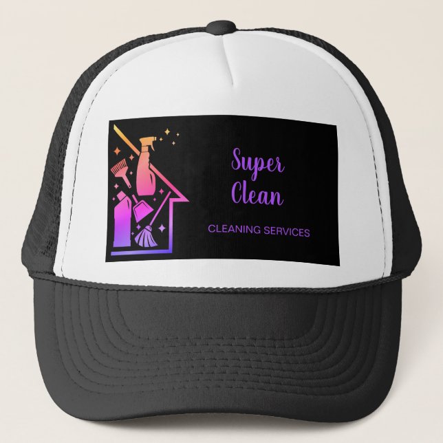 Maid House Cleaning Housekeeping Holograph Trucker Hat (Front)