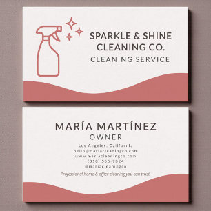 Maid & House Cleaning Service Modern Business Card