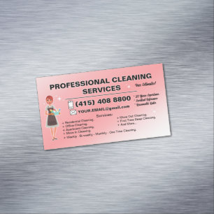 Maid Janitorial Lady Business Card House Cleaning 