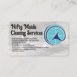 Maid Logo Squeegee Clean Living Room Business Card